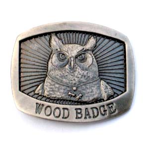 E. WOOD BADGE BELT BUCKLE - OWL