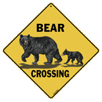 Bear Crossing sign