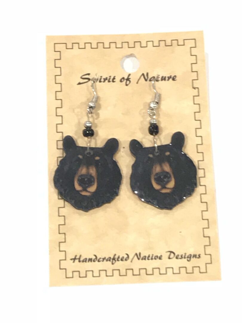 Black Bear Head Earrings
