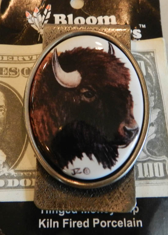 Buffalo Head Money Clip pewter