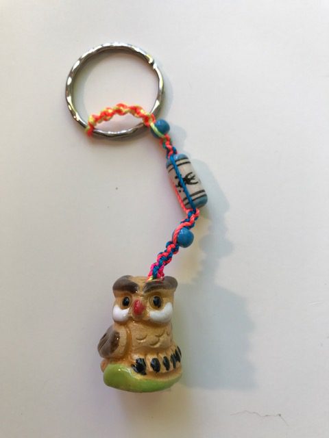Ceramic Owl Keychain 1