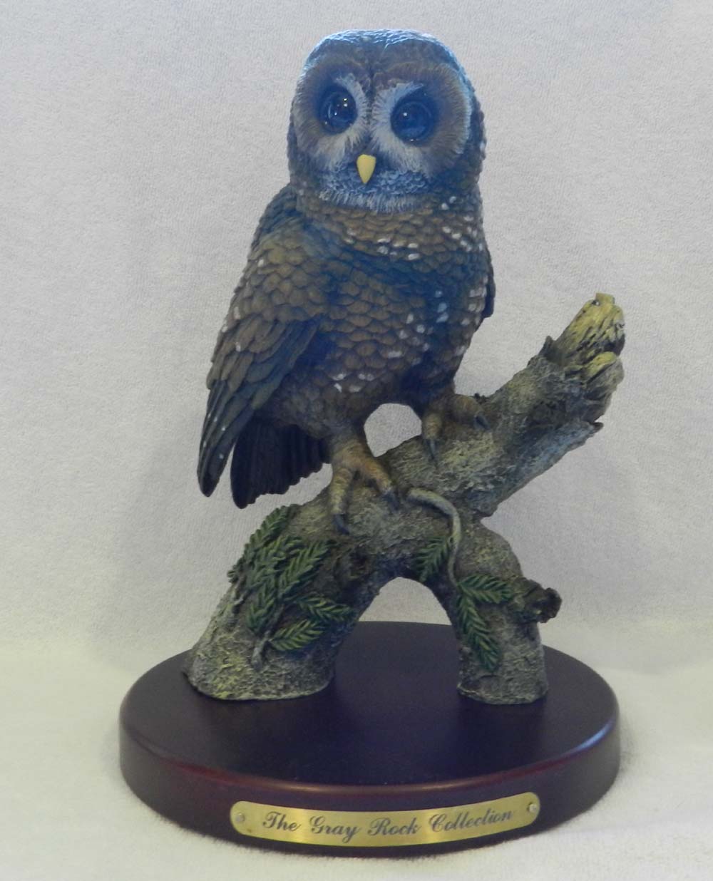 Gray Spotted Owl Figurine