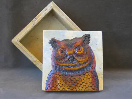Marble Owl Box - Medium