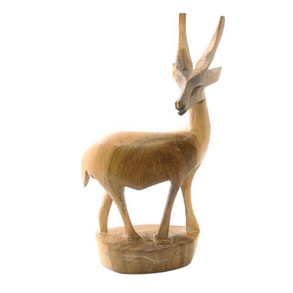 6" WOOD ANTELOPE FIGURINE