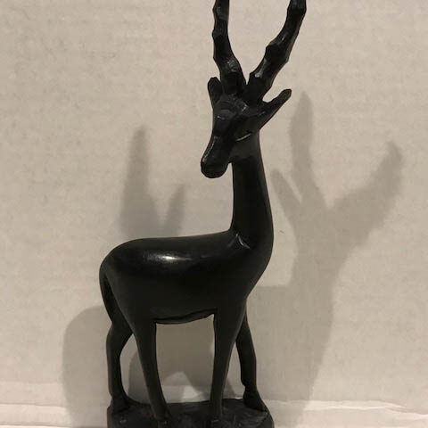 8" BLACK STANDING ANTELOPE FIGURINE