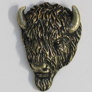 Antique Brass Buffalo Head Pin