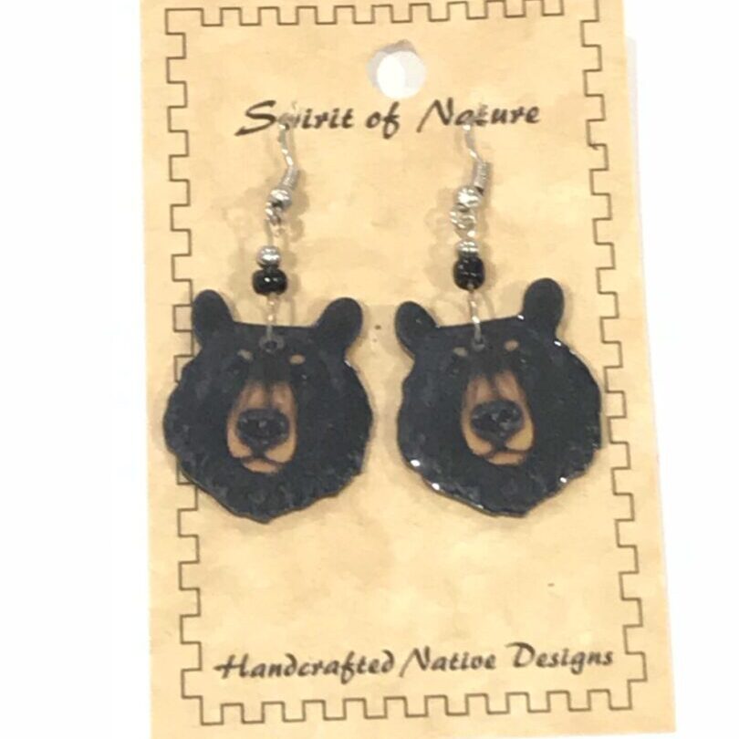 Black Bear Head Earrings