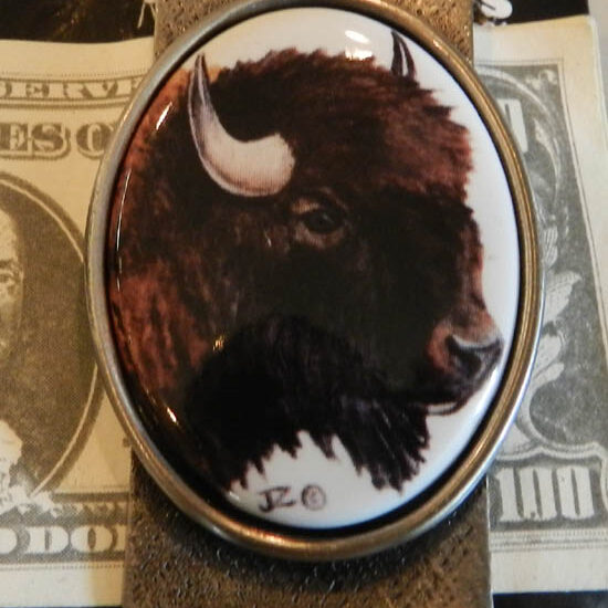 Buffalo Head Money Clip pewter