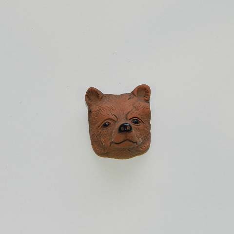 Ceramic Brown Bear Head Bead 002