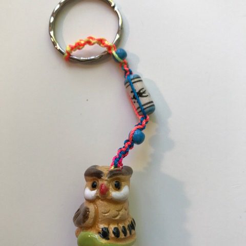 Ceramic Owl Keychain 1