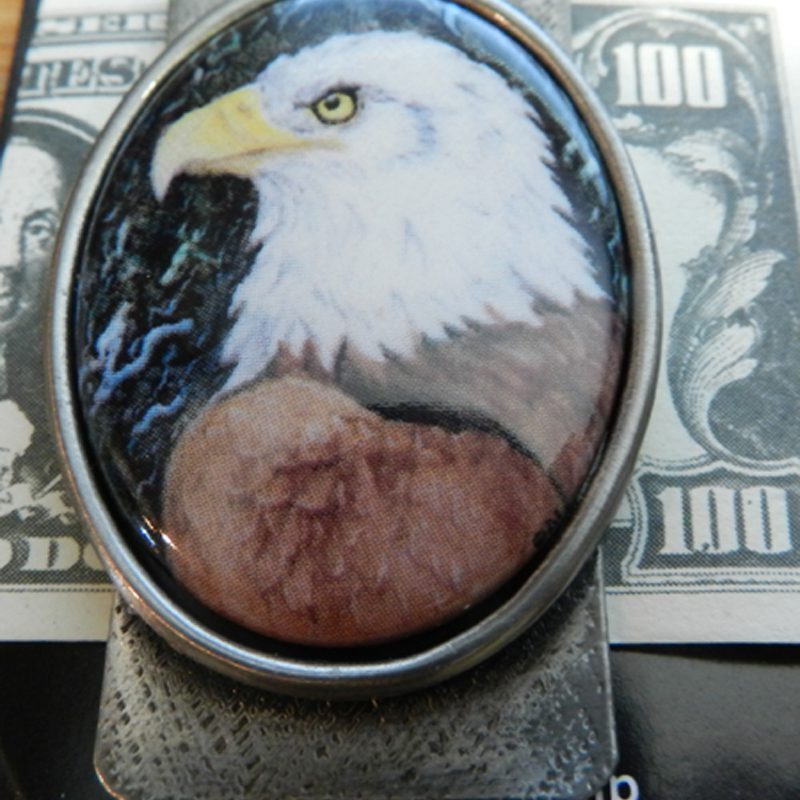 Eagle Head Money Clip Pewter