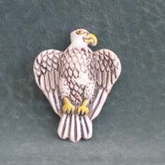 CERAMIC BALD EAGLE BEAD - WHITE