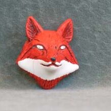 CERAMIC FOX HEAD BEAD