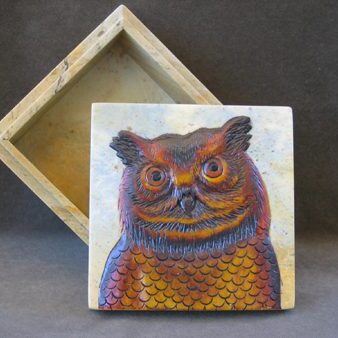 Marble Owl Box - Medium