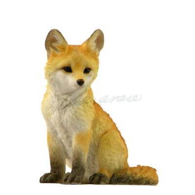 FOX CUB SITTING FIGURINE - MEDIUM