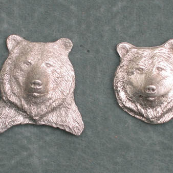 PEWTER BEAR HEAD PIN