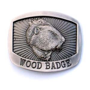 WOOD BADGE BELT BUCKLE - BEAVER