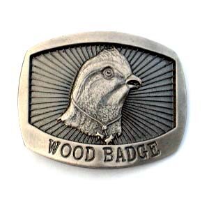 B. WOOD BADGE BELT BUCKLE - BOBWHITE